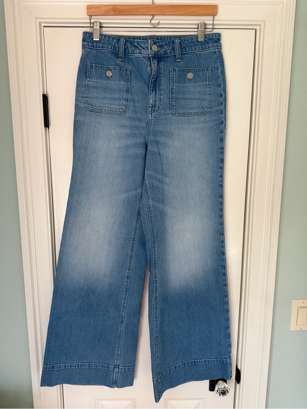 J. Crew High rise Sailor Denim Trouser in 1996 semi-stretch Size 29 Style CC569 - Picture 2 of 10